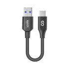 LOGiiX - Sync & Charge USB-A vers USB-C 15cm - Noir-Câble compact USB-A vers USB Type-C de 15cm (~0,49 pi)