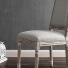 Modway - Court Tissu rembourré Fauteuil d’appoint de salle à manger Ensemble de 2 - Gris clair-Rembourrage en mousse dense