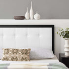 Modway - Draper Touffe Tissu et bois Tête de lit Queen, Noir Blanc-Bois d’hévéa et placage MDF