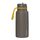 b.box - Boîte isotherme à couvercle rabattable - 1 L - Batman-Couvercle à clapet pour boire librement, avec paille en acier inoxydable à l'intérieur