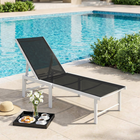 Outsunny - Chaise longue d’extérieur - chaise de bronzage à 5 positions - noir-Dossier inclinable sur 4 positions différentes pour trouver le meilleur angle de bronzage