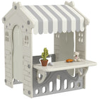 Qaba - Maisonnette de jeu intérieure élégante pour enfants-La conception élégante de la maison de jeu améliore l'attrait esthétique de l'arrière-cour  