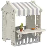 Qaba - Maisonnette de jeu intérieure élégante pour enfants-La conception élégante de la maison de jeu améliore l'attrait esthétique de l'arrière-cour  