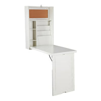 Bureau mural convertible TygerClaw, table d'écriture pliable pour ordinateur portable - Blanc (TYDS410014)-Idéal pour les petits espaces : se replie à plat contre le mur lorsqu'il n'est pas utilisé.