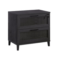 Sauder - La Collection Tiffin Line Classeur latéral - Finition Raven Oak-Tiroirs avec coulisses à extension complète pour dossiers suspendus de format lettre ou légal