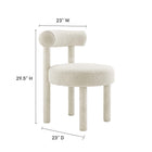 Modway - Toulouse Tissu Boucle Chaise à manger - Ivoire - Ensemble de 2-Tissu boucle Tissu Rembourrage