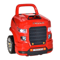 Qaba - Jouet de jeu pour enfants : moteur de camion mécanique - Rouge-Total de 61 pièces, y compris 28 vis, 4 vis de rotation, 4 outils, 1 télécommande, 23 assemblages, 1 autocollants 