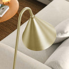 Modway - Ayla Base en marbre Lampe sur pied, Laiton en satin-Interrupteur au pied marche/arrêt