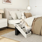 PawHut - Escalier pour chiens de petite taille - rampe pour animaux pliable 14,5 po H avec 3 marches-Fabriqué en matériau PP, il supporte jusqu'à 22 lb (10 kg) sans vaciller 