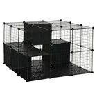 PawHut - Parc pour cochons d’Inde et lapins 56 panneaux avec porte - chaque panneau 14 po x 18 po-Convient aux lapins, chinchillas, visons domestiques, ne convient pas aux hamsters et aux rats 