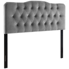 Modway - Annabel Touffe de diamant Performance Velvet Tête de lit King, Gris-Luxueuse tête de lit King