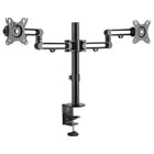 Startech - Bras double moniteur pour montage de bureau - Serre-serre de bureau compatible VESA pour écrans jusqu’à 32" -Contenu de la boîte: 1 - Assemblage de pince de bureau, bas, 1 - Assemblage de pince de bureau, supérieur, 1 - Assemblage de bras pivotant, 1 - poteau, 2 - Vis de serrage de bureau, 3 - Vis d’assemblage de poteau, 1 - clé hexagonale de 4 mm, 1 clé hexagonale de 6 mm, 8 vis M4 x 12 mm, 8 - vis M5 x 12 mm, 8 rondelles, 1 - Pince de gestion de câble, 1 - Manuel d’utilisation