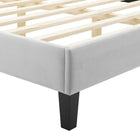 Modway - Current Performance Velvet Lit plateforme Queen, Gris clair-Assemblée requise