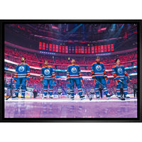Edmonton Oilers Anthem Line-Up - Toile encadree - 31" x 22"-Impression sur toile de qualité supérieure avec bordures enveloppées