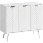 HOMCOM - Buffet moderne 36 po avec portes de rangement - blanc-Grand espace de rangement avec 2 armoires pour contenir les accessoires et ustensiles du quotidien 
