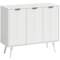 HOMCOM - Buffet moderne 36 po avec portes de rangement - blanc-Grand espace de rangement avec 2 armoires pour contenir les accessoires et ustensiles du quotidien 