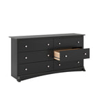 PrepacMD – Commode à 6 tiroirs Sonoma, noir, 29 po-Dotés de bords supérieurs courbes, d’un panneau de base arqué et de poignées solides en nickel brossé