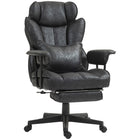 HOMCOM - Chaise de bureau grande taille à haut dossier avec repose-pieds - noir-Hauteur du siège réglable de 20,1 po-23,2 po pour un confort optimal