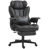 HOMCOM - Chaise de bureau grande taille à haut dossier avec repose-pieds - noir-Hauteur du siège réglable de 20,1 po-23,2 po pour un confort optimal