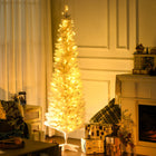 HOMCOM - Arbre de Noël artificiel illuminé 6 pi avec lumières LED blanc chaud-200 lumières LED intégrées directement dans l'arbre offrent un affichage chaleureux 