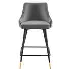 Modway - Adorn Performance Velvet Tabouret de comptoir - Gris-Livré entièrement assemblé