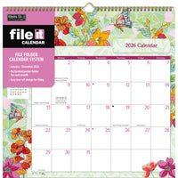 WSBL - 2026 Coccinelle File-It  Calendrier mural Mensuel - 30,5 cm l x 30,5 cm H - Anglais-Format 12 mois (Janvier - Décembre 2026)
