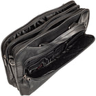 Mancini - Porte-documents à trois compartiments pour portable 15.6 po / tablette - 16.75po x 4.5po x 12.25po - Noir-Organisateur avec poche RFID intérieur