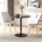 HOMCOM - Table à manger ronde tulipe 31,5 po avec base en acier pour 2 à 4 personnes - noir-La taille deux places est idéale pour l’installer dans votre petite cuisine ou salle à manger 