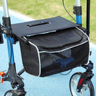 HOMCOM - Déambulateur pliant à roues 9 po avec grand siège - bleu-Doubles freins à main et grandes roues assurent une expérience fluide et sécurisée avec ce rollator fiable 