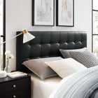 Modway - Lily Vinyle rembourré Tête de lit King, Noir-Convient aux lits king size