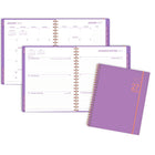 Mead - Agenda hebdomadaire/mensuel couleur pop 207 - 11 po H x 8 1/2 po l - violet - bilingue-Reliure à double spirale