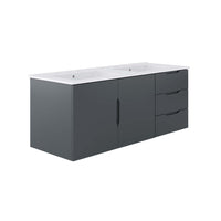 Modway - Vitality Double évier 48" Vanette de salle de bain - Gris blanc-Vanité de salle de bain moderne