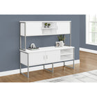 Monarch Specialties - Credence De Bureau - 72 po L - Travail - Travail - Portes De Stockage - Qualité Commerciale - Stratifié Blanc-Une armoire facile à assembler avec des instructions entièrement illustrées et une garantie limitée de 5 ans contre les défauts pour une tranquillité d'esprit