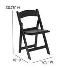 Flash Furniture – Chaise pliante en résine Hercules, capacité de 1000 lb, siège en vinyle noir, noir, 4/paquet-Siège amovible imperméable