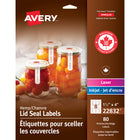 Avery - Étiquettes pour sceller les couvercles - 1-1/2po x 4po - 80 Étiquettes-Étiquettes chanvre, seau de couvercles
