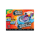 Crayola - Station d’art Spin & Spiral de -BRICOLAGE POUR ENFANTS : Cet ensemble de bricolage amusant pour enfants comprend l'unité de base, 20 disques de papier, 2 engrenages, 1 guide d'engrenage au pochoir, 6 marqueurs Pip-Squeaks Skinnies, 3 bouteilles d'encre, 1 plaque tournante, 1 disque en carton et une feuille d'instructions