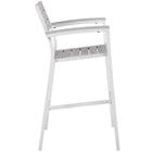 Modway - Maine Terrasse extérieure Tabouret de bar - Blanc gris clair-Lattes de bois synthétique gris clair