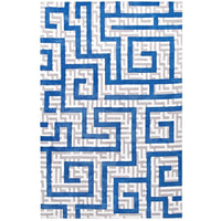Modway - Nahia Labyrinthe géométrique Tapis de comédie 8 pi l x 10 pi L - Ivoire gris clair et bleu-Tapis de labyrinthe géométrique