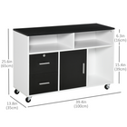 HOMCOM - Armoire de classement latérale mobile avec tiroir verrouillable - noir-Serrure et clé pour garantir la sécurité de vos documents importants 