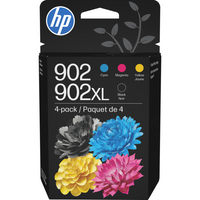 HP 902XL et HP 902 Cartouches d'encre noire à rendement élevé et d'encre cyan, magenta et jaune d'origine (T0A39AN)-Couleurs: Noir, cyan, magenta, jaune