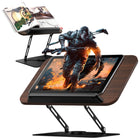 ShoppingAll - Support de livre pliable et réglable avec base rotative à 360° et clips élastiques - Noir-Polyvalence Exceptionnelle - De la tenue des livres de recettes et des documents à la prise en charge de votre MacBook ou de vos partitions musicales, ce support fait tout! Son angle et sa hauteur réglables le rendent parfait pour la lecture mains libres, le travail ou la cuisine.