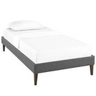 Modway - Sharon Tissu Cadre de lit simple avec pieds carrés et effilés, Gris-Glissements au pied sans marquer