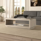 Hudson&Canal - Table basse rectangulaire Lonni de 119 cm de large, blanc aulne-Caractéristiques assemblage facile