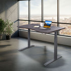Motionwise - Bureau courbé ergonomique série M3 PRO Motionwise, 30 po x 60 po, électrique assis-debout, double moteurs - Noyer Américain-Capacité de charge robuste : Construit avec une structure en acier enduit de poudre, ce bureau peut supporter jusqu’à 225 lb, ce qui convient parfaitement aux moniteurs, imprimantes, et autres essentiels de bureau.