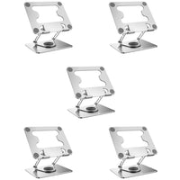ShoppingAll - Support D’Ordinateur Portable Avec Base Rotative À 360° Pour Ordinateurs Et Tablettes Jusqu’à 17,3 Pouces – SA-LS8R-SILVER (Paquet De 5)-Base Pivotante à 360° – Changez d’angle de vue facilement grâce à la base rotative fluide.