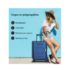 TRAVLR - Valise cabine rigide pliable de 20 pouces - Bleu Violet-La conception pliable et extensible assure une capacité interne généreuse sans monopoliser l'espace de stockage.