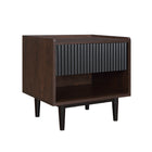 Manhattan Comfort - Lot de 2 tables de chevet Duane 20,23" style mid-century moderne - marron foncé et noir-10