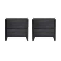 Manhattan Comfort - Linda 24" Table de nuit moderne à 2 tiroirs - Gris charbon - Lot de 2-Table de nuit moderne parfaite pour la chambre à coucher lot de 2