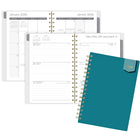 Mead - Agenda hebdomadaire/mensuel sarcelle vraie 2026 - 8-1/2 po H x 5 1/2 po l - sarcelle - bilingue-Reliure à double spirale