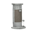 PawHut - Griffoir pour chat 23 po pour chats d'intérieur avec balles de jeu - gris-Balle suspendue interactive et balle à ressort pour un jeu stimulant 